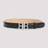 Balenciaga Bb Soft Leather Belt In Black