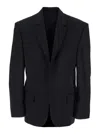 Balenciaga Tailored Jacket In Twill And Jersey In Black