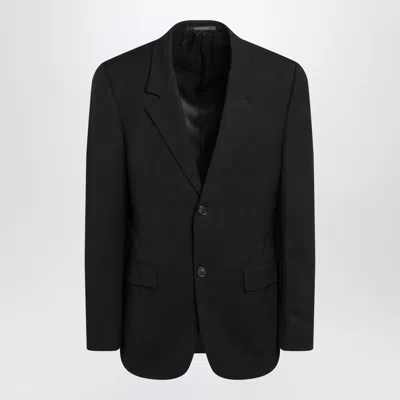 Balenciaga Men Black Single-breasted Jacket With Notched Revers In Wool Woman In Multi