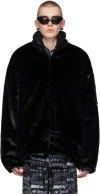 BALENCIAGA BLACK SKI FAUX-FUR JACKET