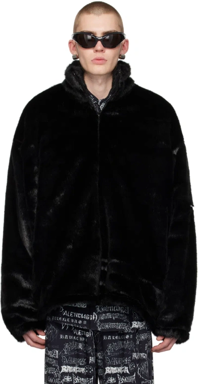 Balenciaga Black Ski Faux-fur Jacket