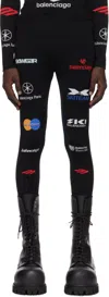 Balenciaga Black Ski Leggings In Black/multico