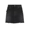Balenciaga Washed Black City Mini Denim Skirt In Black