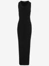 Balenciaga Women Ribbed Jersey Sleeveless Dress In Black