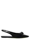 Balenciaga Pointed Toe Slingback Sandals With Bow Detail In Black