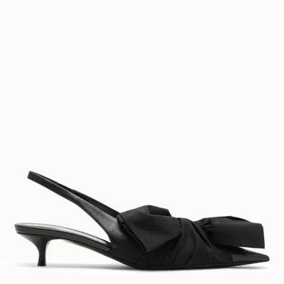 Balenciaga Bow Detailed Slingback Pumps In Black