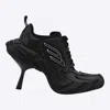 Balenciaga Monday Heels In Cowskin And Polyester Shoes In Black