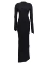 Balenciaga Spiral Knitted Dress In Black