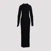 BALENCIAGA BLACK SPIRAL VISCOSE MAXI DRESS