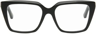 Balenciaga Black Square Glasses In Black-black-transpar