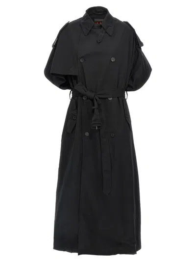 BALENCIAGA BLACK STOLE TRENCH COAT