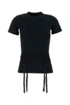 Balenciaga Lace Up Back Bow Detail T-shirt In Black