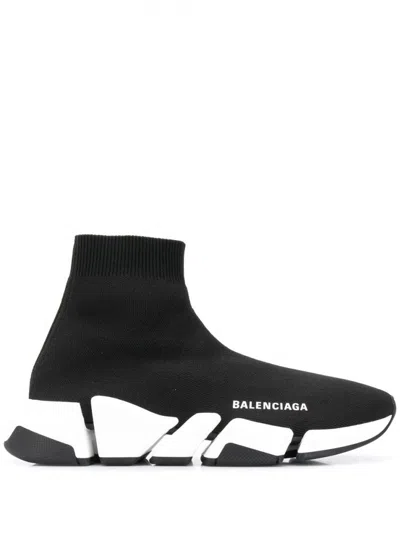 BALENCIAGA BLACK STRETCH FABRIC SPEED 2.0 SNEAKERS