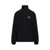 Balenciaga Shrunk Activewear Black Stretch Nylon Windbreaker Jacket In Black