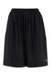 Balenciaga Black Stretch Nylon Bermuda Shorts