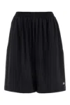Balenciaga Black Stretch Nylon Bermuda Shorts In Black