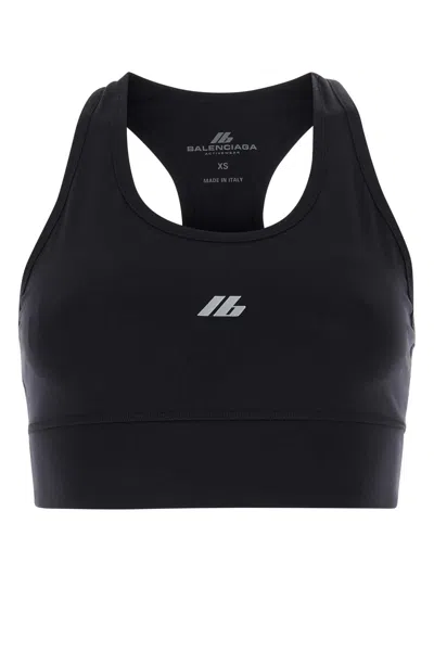 Balenciaga Activewear Sleeveless Top In Matt Nylon Blend In Black