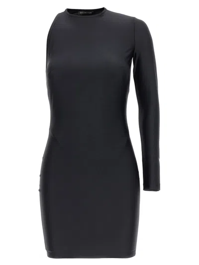 Balenciaga Black Stretch Nylon Mini Dress