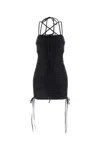Balenciaga Women Black Stretch Nylon Mini Dress In Black
