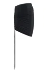 Balenciaga Short Skirt In Black Stretch Nylon With Curl In Black