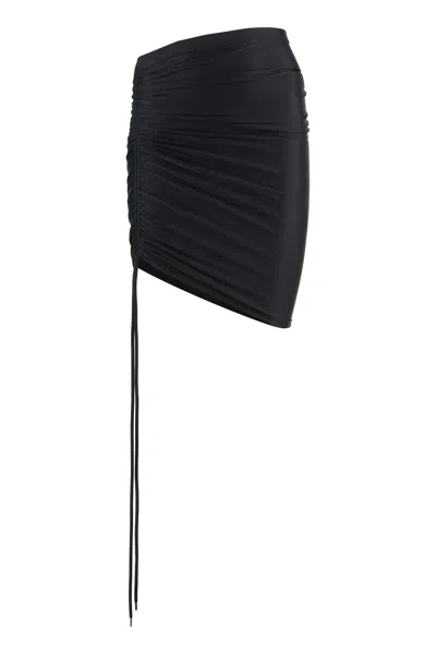 BALENCIAGA BALENCIAGA BLACK STRETCH NYLON SKIRT