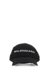 Balenciaga Black Stretch Polyester Baseball Cap In Black