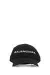 Balenciaga Black Stretch Polyester Baseball Cap In Black