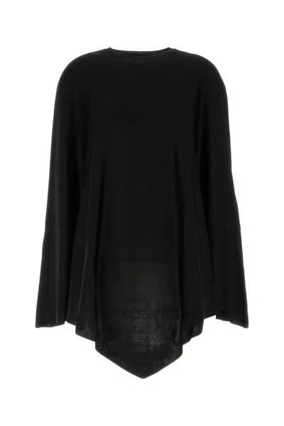 Balenciaga Black Stretch Viscose Blend Cape