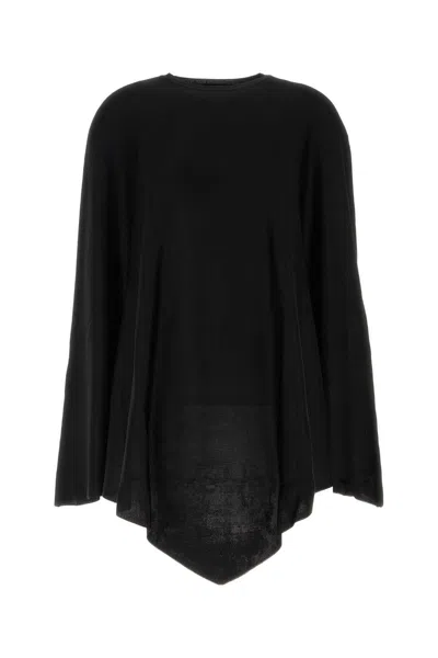 Balenciaga Black Stretch Viscose Blend Cape