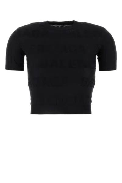 Balenciaga Black Stretch Viscose Blend T-shirt