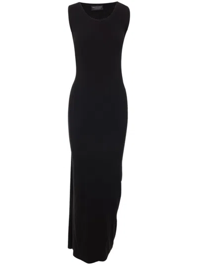 BALENCIAGA BALENCIAGA BLACK STRETCH VISCOSE DRESS
