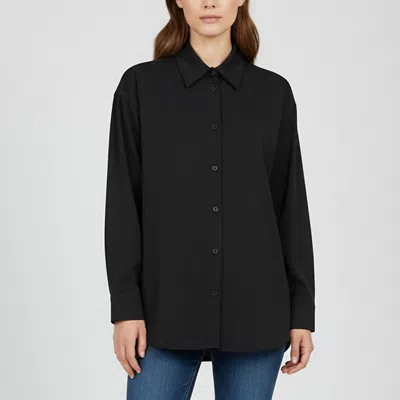 Pre-owned Balenciaga Black Stretch Wool Long Sleeves Fluid Shirt S