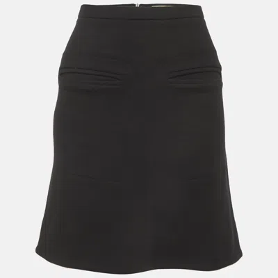 Pre-owned Balenciaga Black Stretch Wool Mini Skirt S