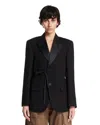 Balenciaga Black String Blazer In Black