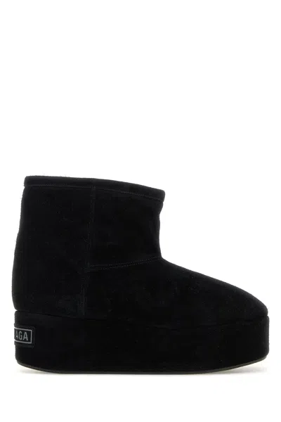 Balenciaga Black Suede Alaska Ankle Boots