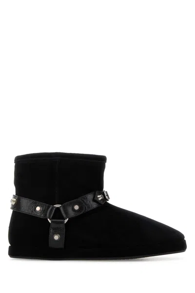 Balenciaga Women Black Suede Alaska Soft Ankle Boots