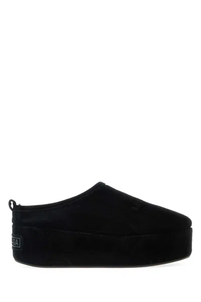 Balenciaga Black Suede Alaska Soft Slippers
