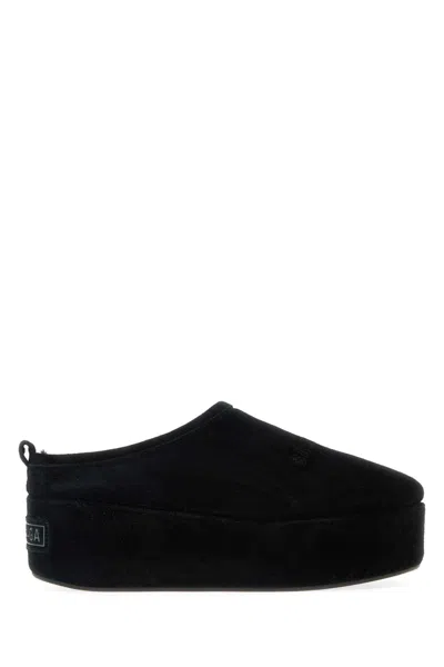 Balenciaga Black Suede Alaska Soft Slippers