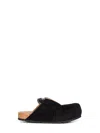 Balenciaga Dumbo Sabot In Distressed Suede Calfskin Men In Black