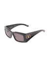 Balenciaga Black Sunglasses With Maxi Frame And Gold-tone Hardware In Acetate Woman In Multicolor