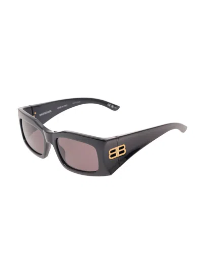 Balenciaga Black Sunglasses With Maxi Frame And Gold-tone Hardware In Acetate Woman In Multicolor