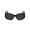 Balenciaga Bb0455s Nano Round Acetate Sunglasses In Black