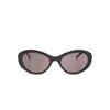 Balenciaga Geometric Frame Sunglasses In Brown