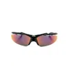 Balenciaga Black Turbo D-frame Sunglasses In Multi
