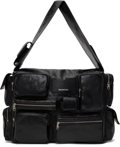 Balenciaga Black Superbusy Large Sling Duffle Bag In 1000