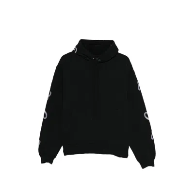 Balenciaga Logo-sleeve Hoodie In Black