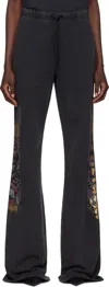 Balenciaga X Under Armour Cotton Fleece Flared Sweatpants In 1041 Washed Black