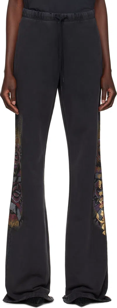 Balenciaga Black Tacky Flared Lounge Pants In 1041 Washed Black