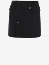 Balenciaga Tailored Black Skirt With Double-breasted Buttons
