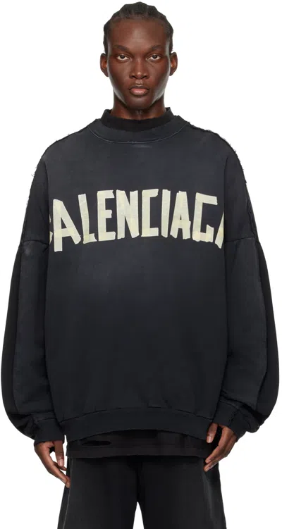 Balenciaga Black Tape Type Sweatshirt In Wash Black1021